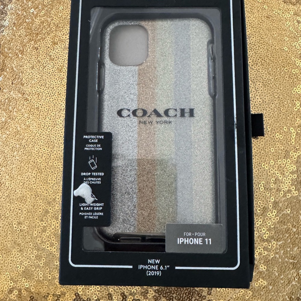 Coach Glitter Stripe iPhone 11 Case